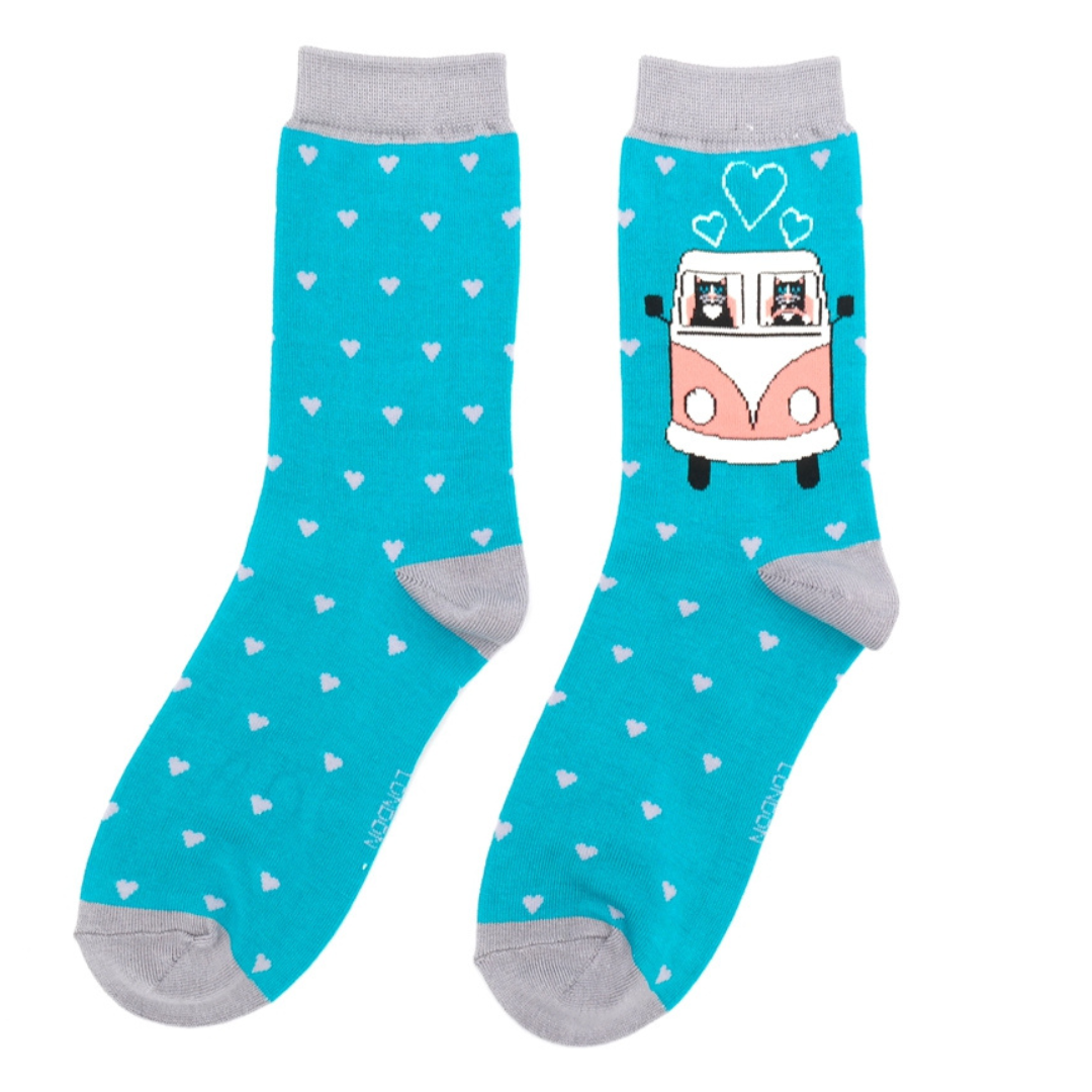 Bamboo Socks For Women - Road Trip Cats