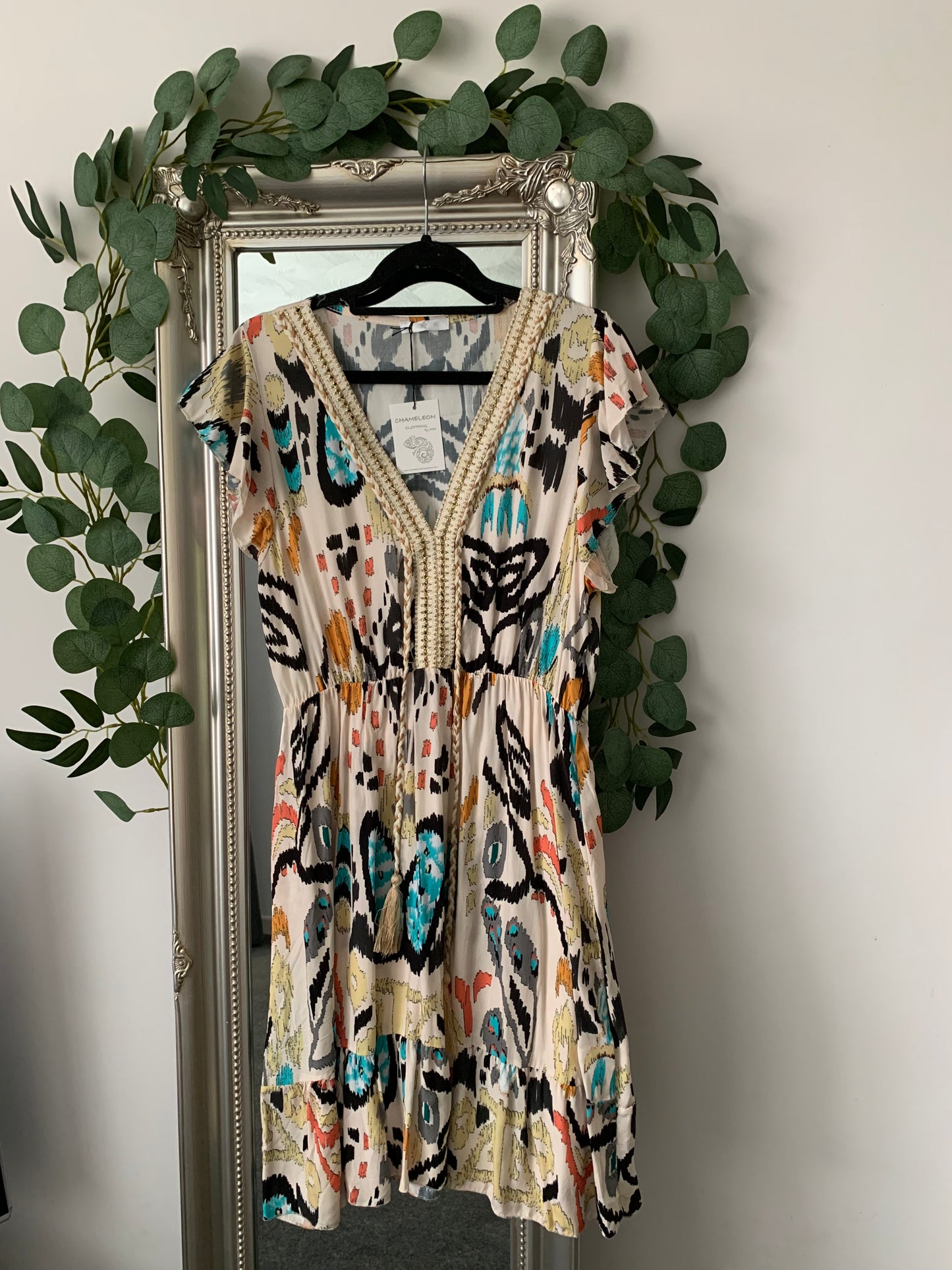 Boho Abstract Print Dress