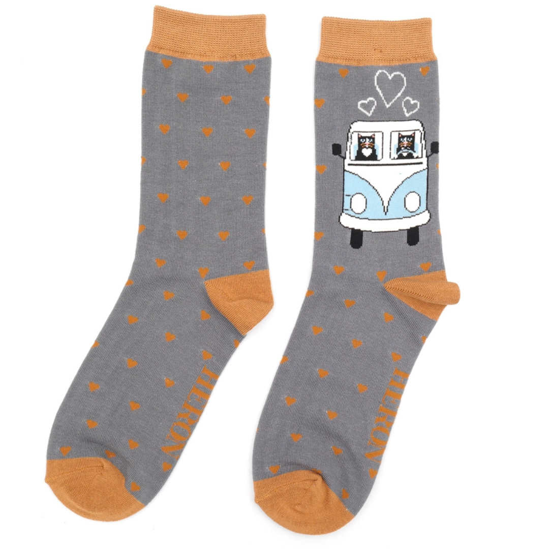 Bamboo Socks For Men - Road Trip Cats