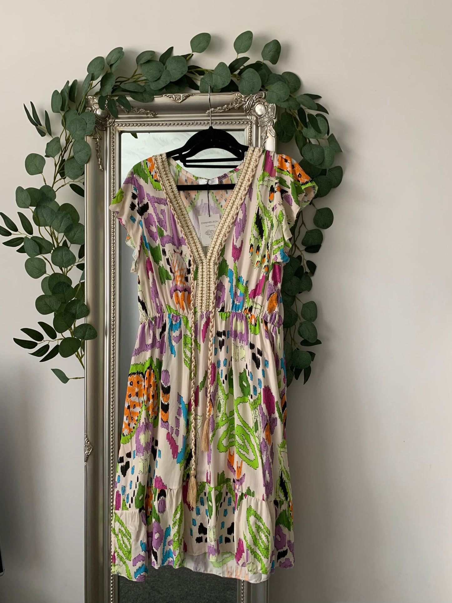 Boho Abstract Print Dress