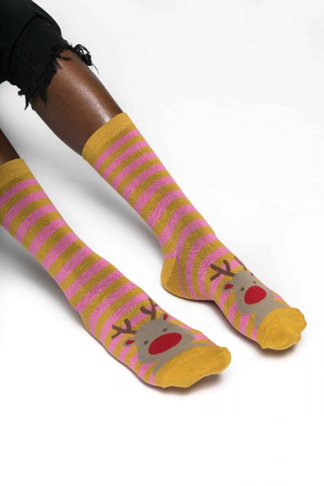 Christmas Bamboo Socks For Women - Reindeer