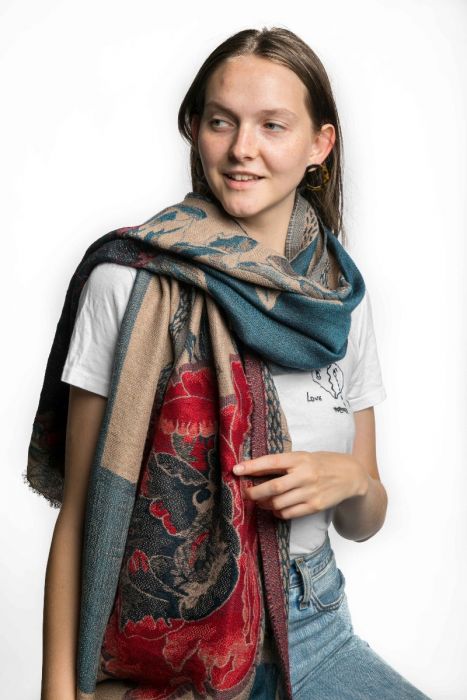 Floral Print Tapestry Type Designer Wrap