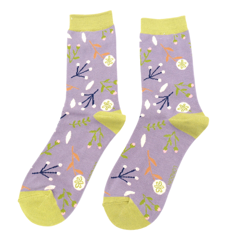 Bamboo Socks For Women - Dandelion Floral