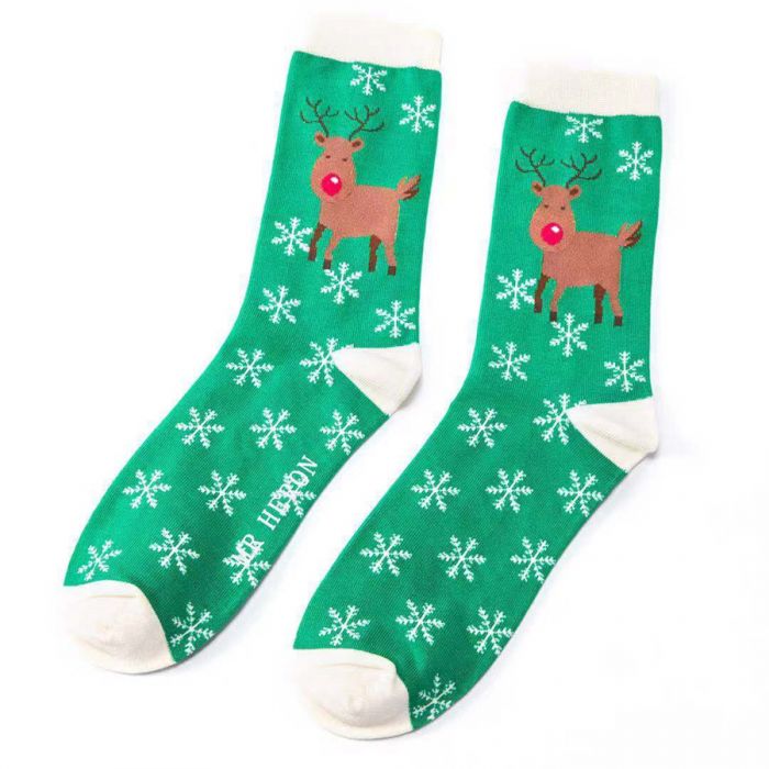 Christmas Bamboo Socks For Men - Rudolph