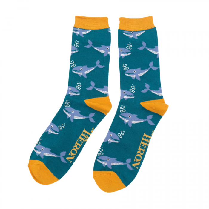 Bamboo Socks For Men - Whales