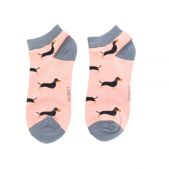 Bamboo Trainer Socks For Women - Dachshunds