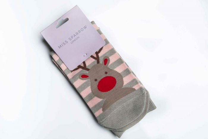 Christmas Bamboo Socks For Women - Reindeer