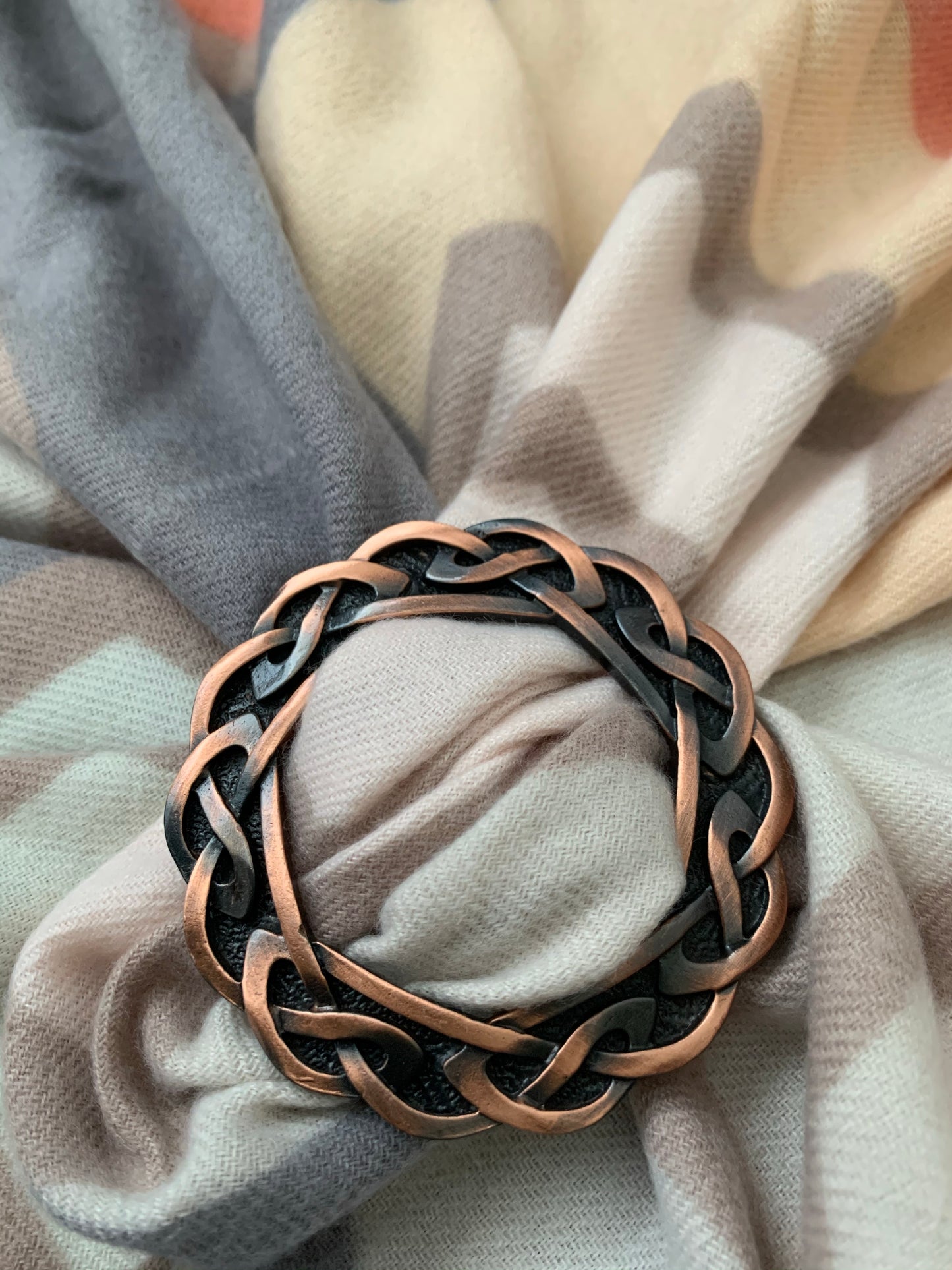 Celtic Scarf Ring - Copper Oxide Finish