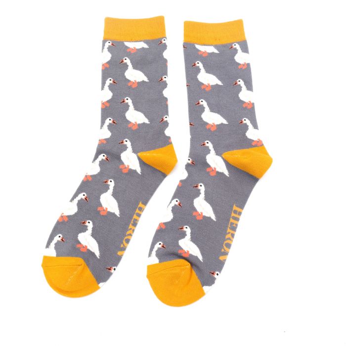 Bamboo Socks For Men - White Ducks