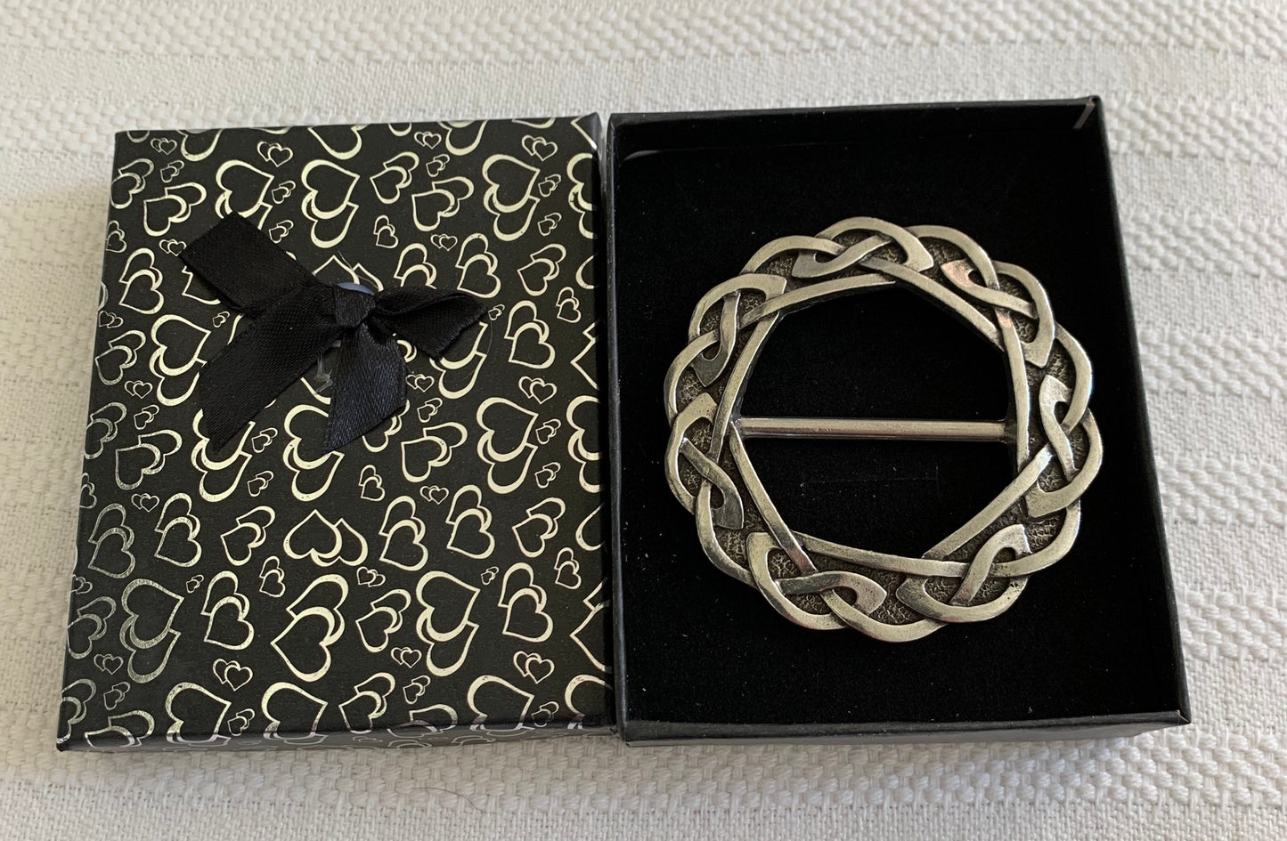 Celtic Scarf Ring - Traditional Pewter