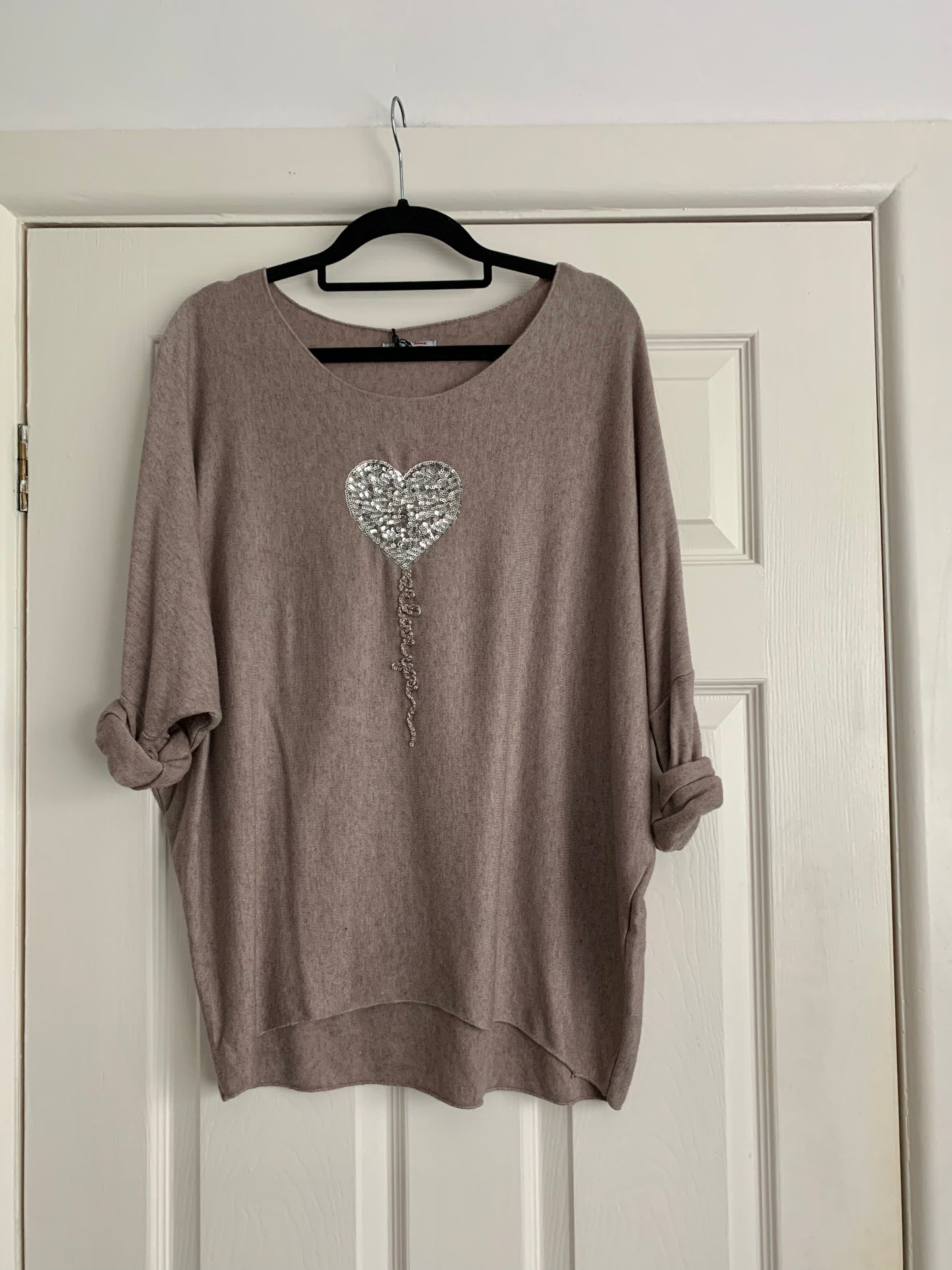 Sequin Heart Balloon Jumper