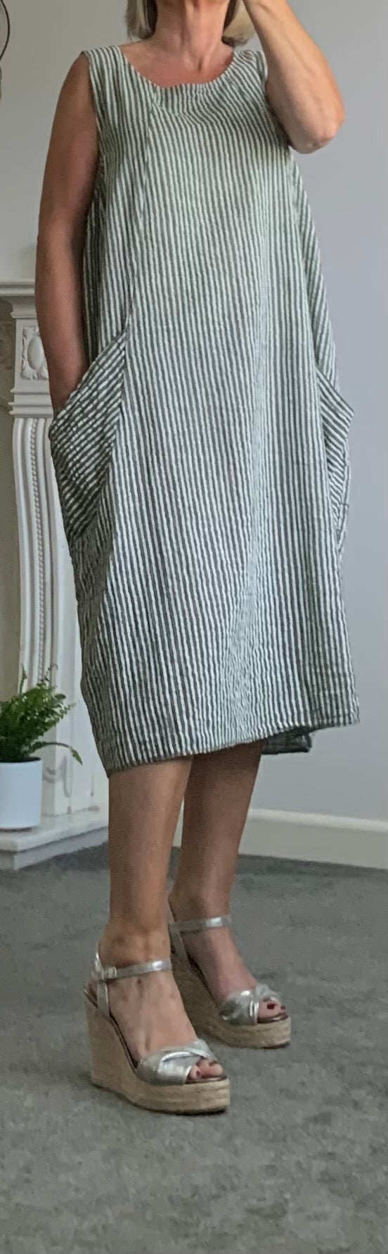 Sleeveless Cotton Striped Tunic/Dress
