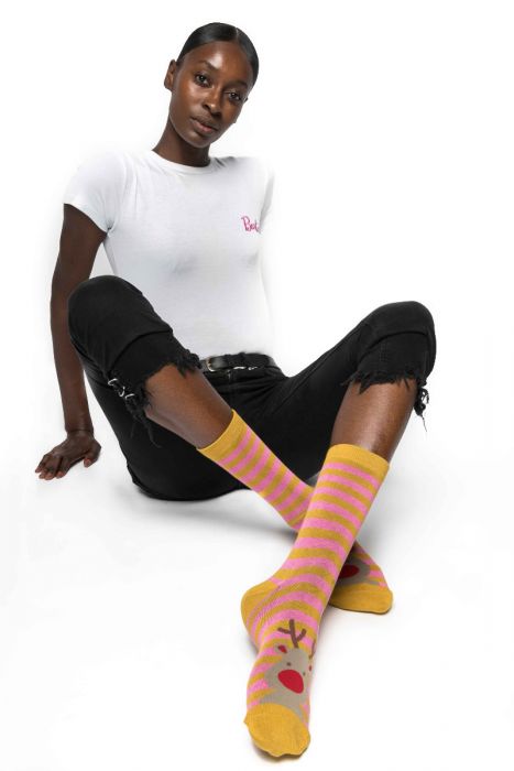 Christmas Bamboo Socks For Women - Reindeer