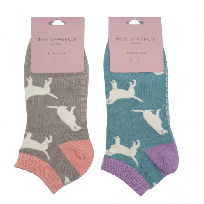 Bamboo Trainer Socks For Women - Labradors