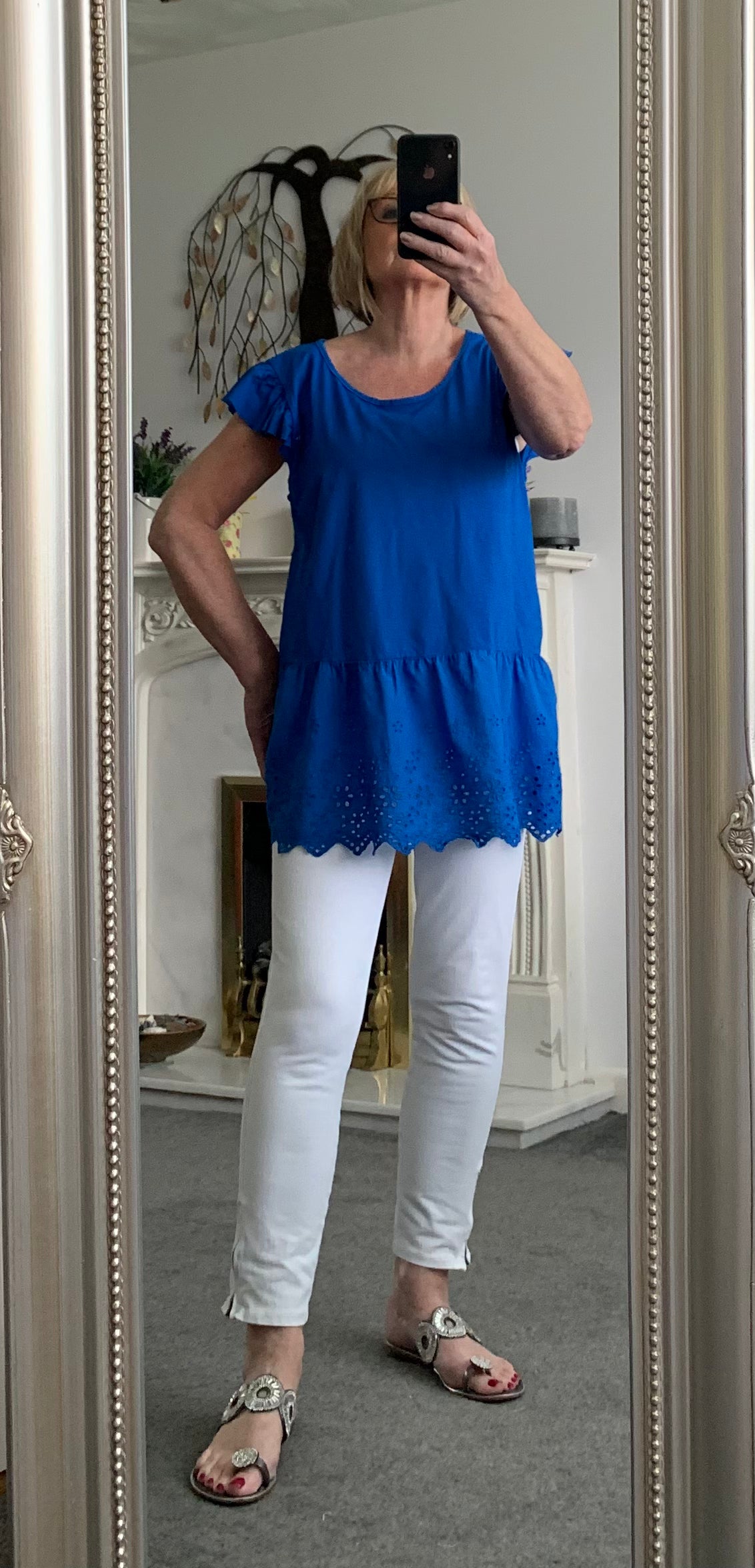 Plain Cotton Jersey Frill Sleeve Tunic