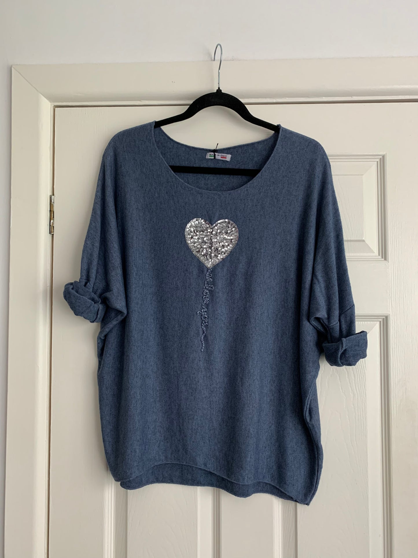 Sequin Heart Balloon Jumper