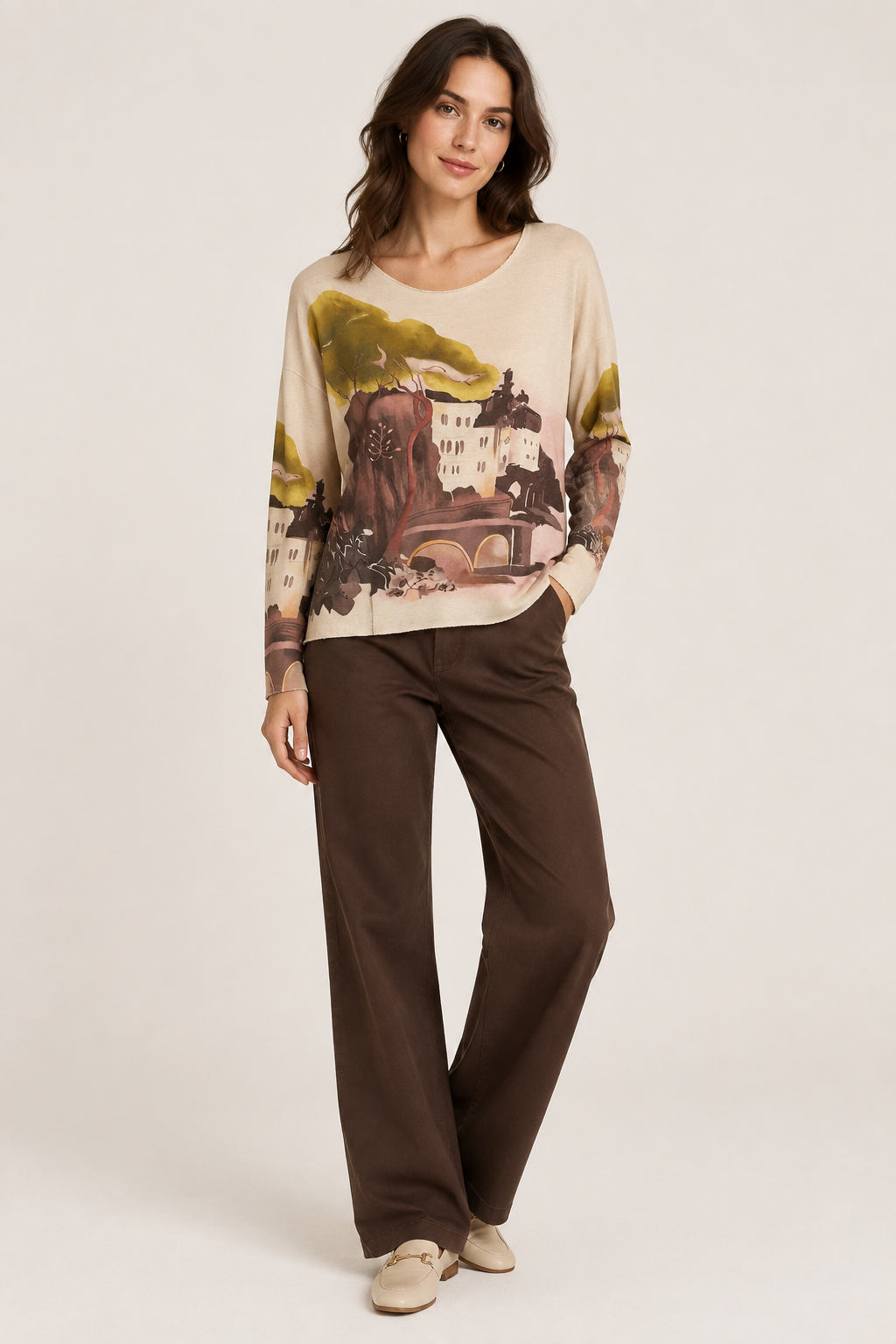 Fine Knit Amalfi Print Jumper