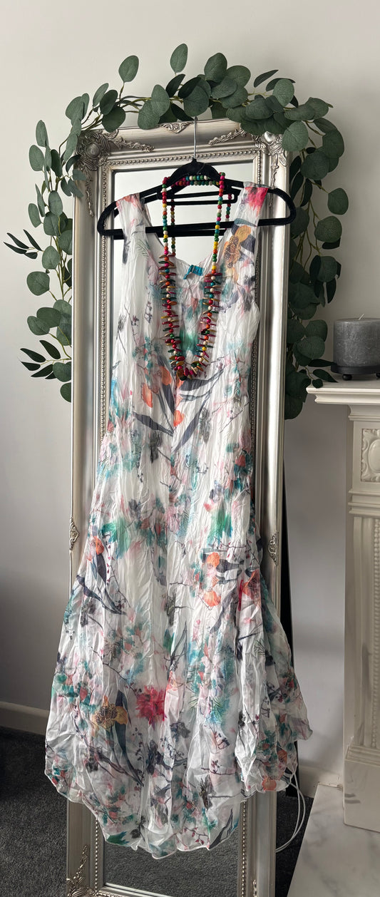 Sleeveless Crinkle Maxi Dress
