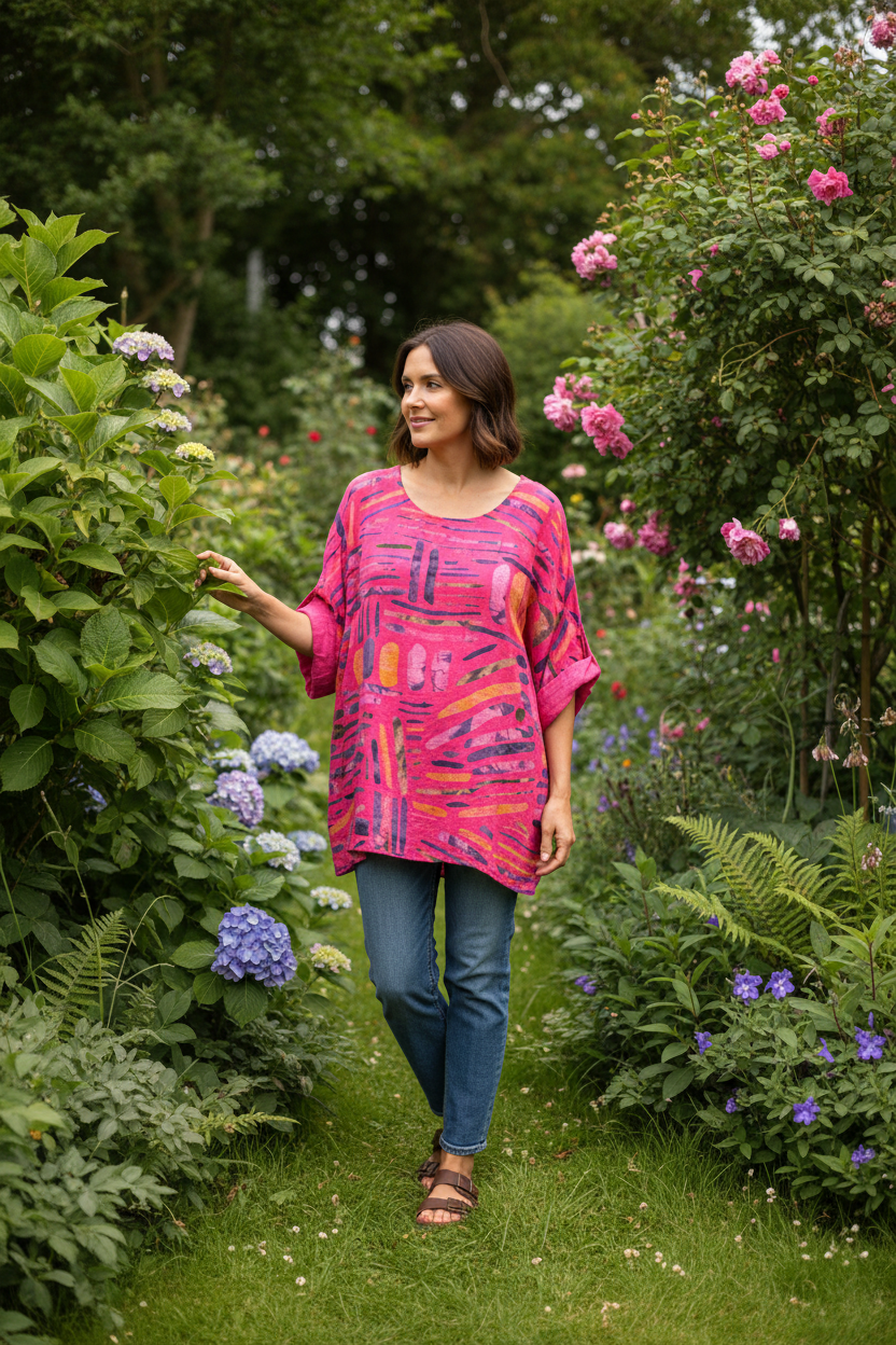 Cotton Colour Sticks Print Tunic