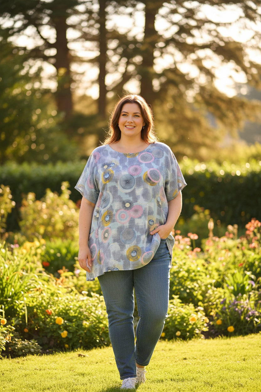 Cotton Plus Size Tunic With Pockets