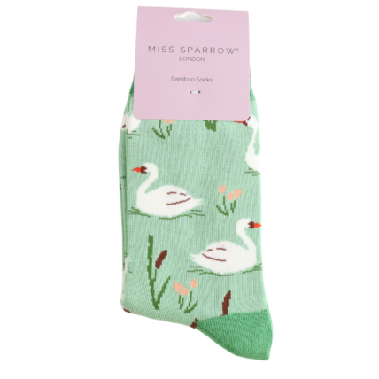 Bamboo Socks For Women - Swans