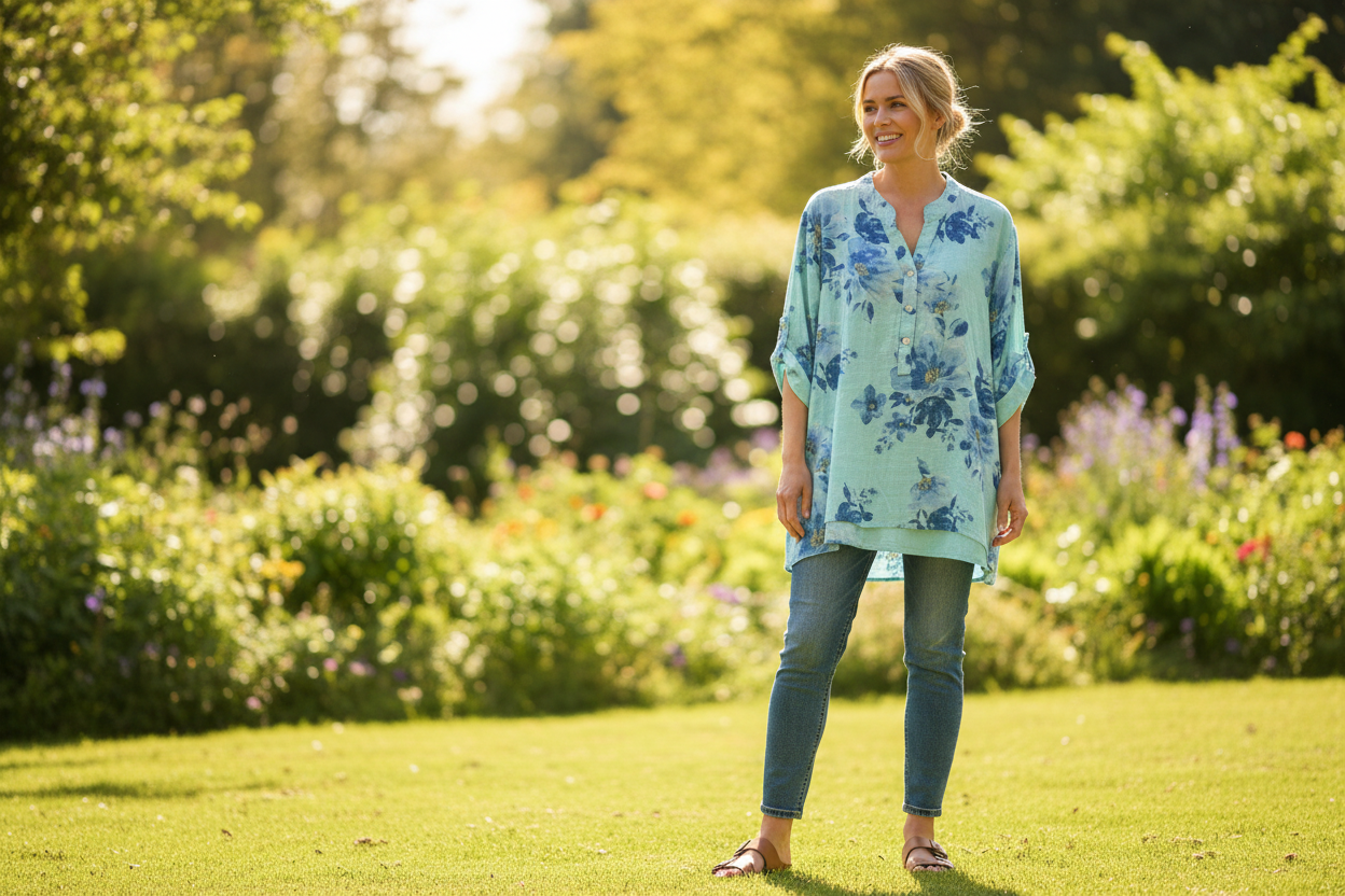 Cotton Two Tone Floral Shirt