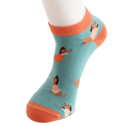 Bamboo Trainer Socks For Women - Sausage Dog Pals