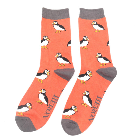 Bamboo Socks For Men - Puffins