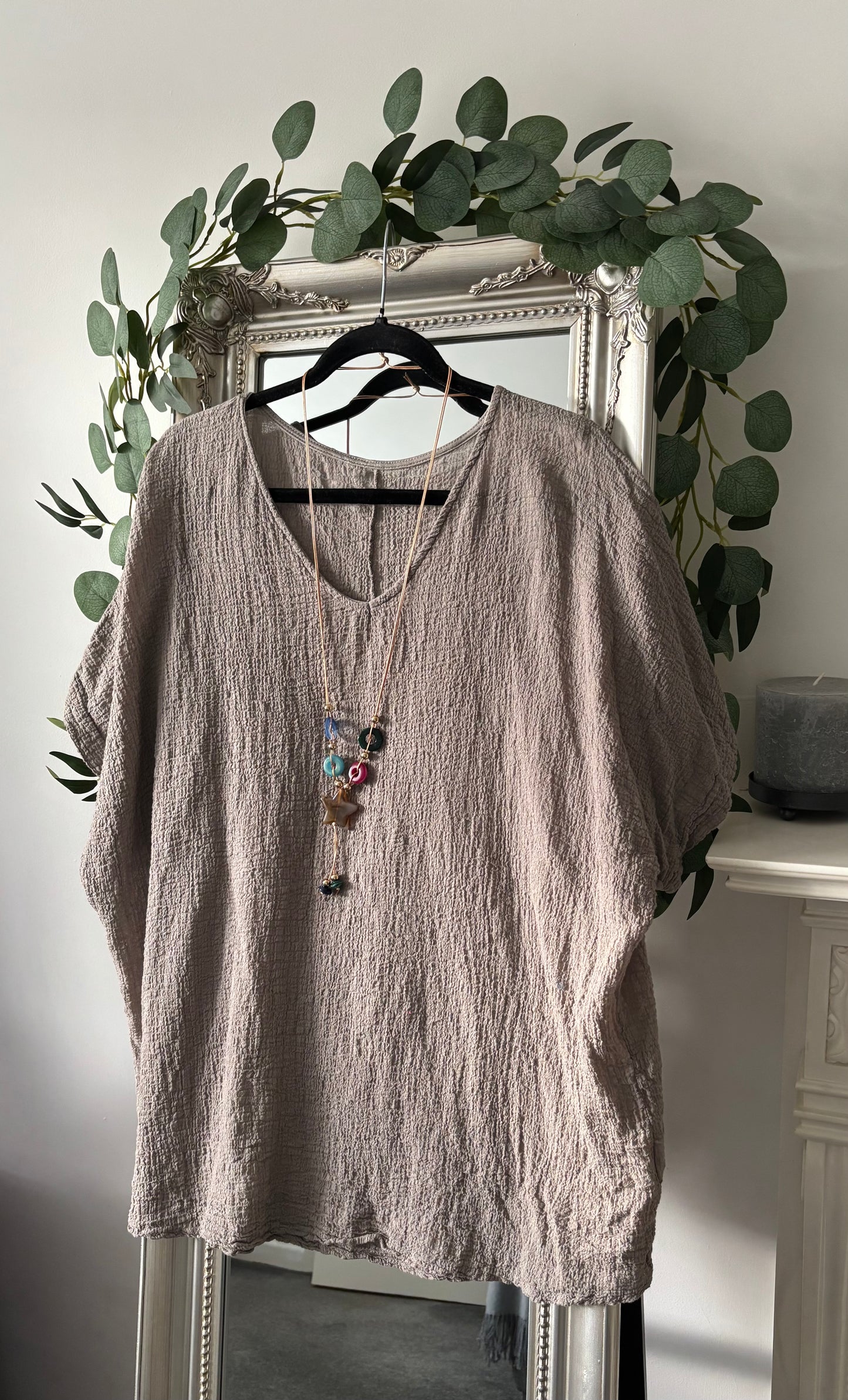 Plain Crinkle Cotton Tunic
