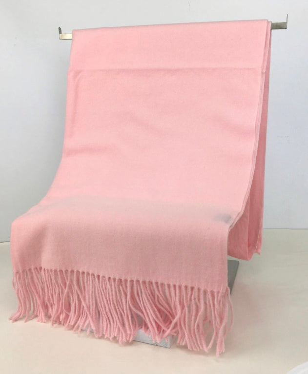 Plain Baby Pink Cashmere Blend Wrap/Pashmina