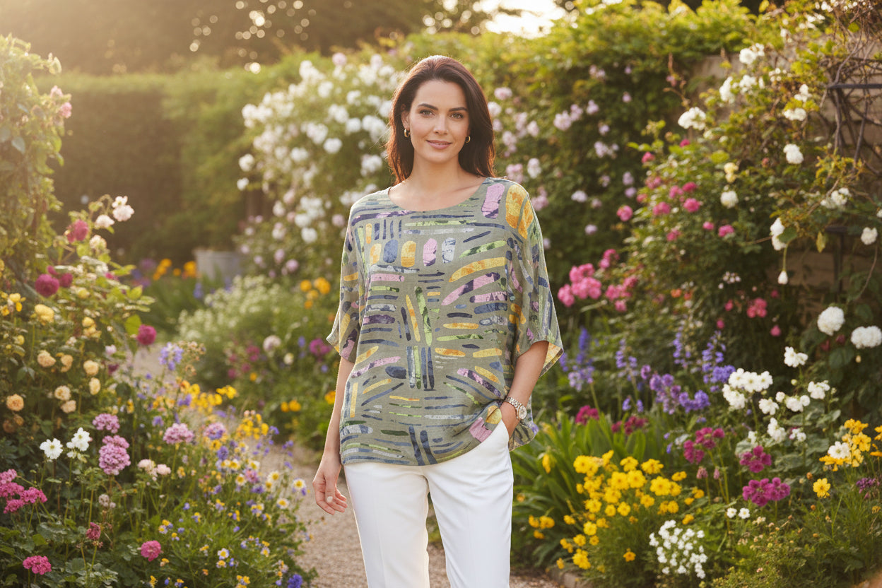 Cotton Colour Sticks Print Tunic