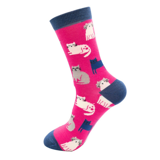 Bamboo Socks For Women - Cute Kittens