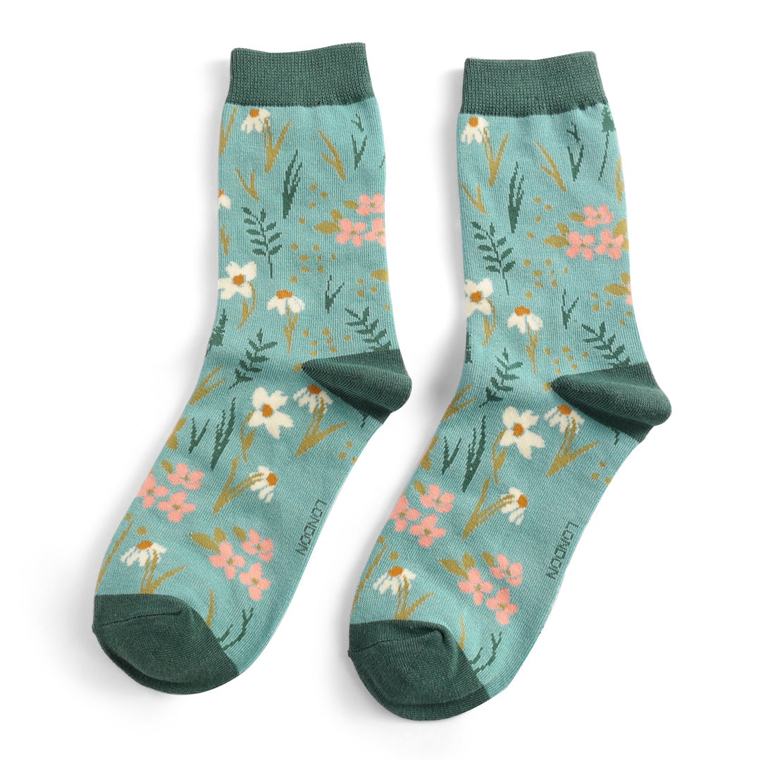 Bamboo Socks For Women - Floral Meadow