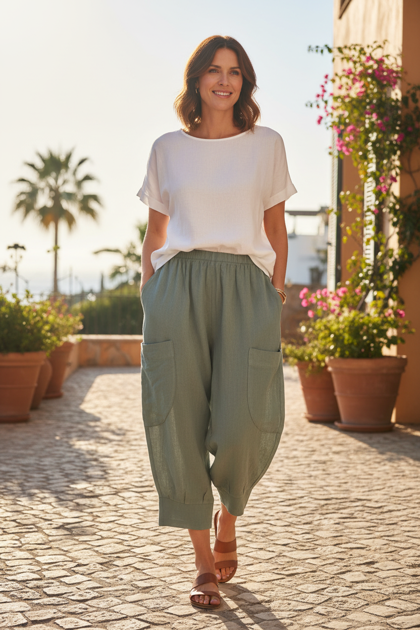 Plus Size Linen Trousers