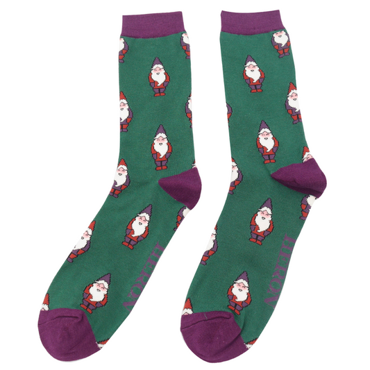 Christmas Bamboo Socks For Men - Gnomes