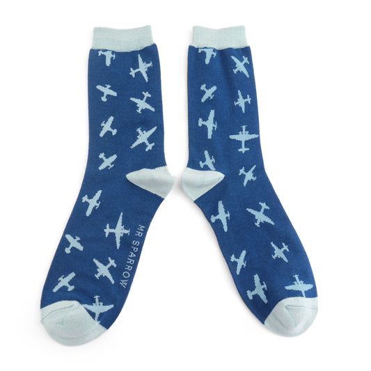 Bamboo Socks For Men - Planes