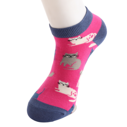 Bamboo Trainer Socks For Women - Cute Kitten