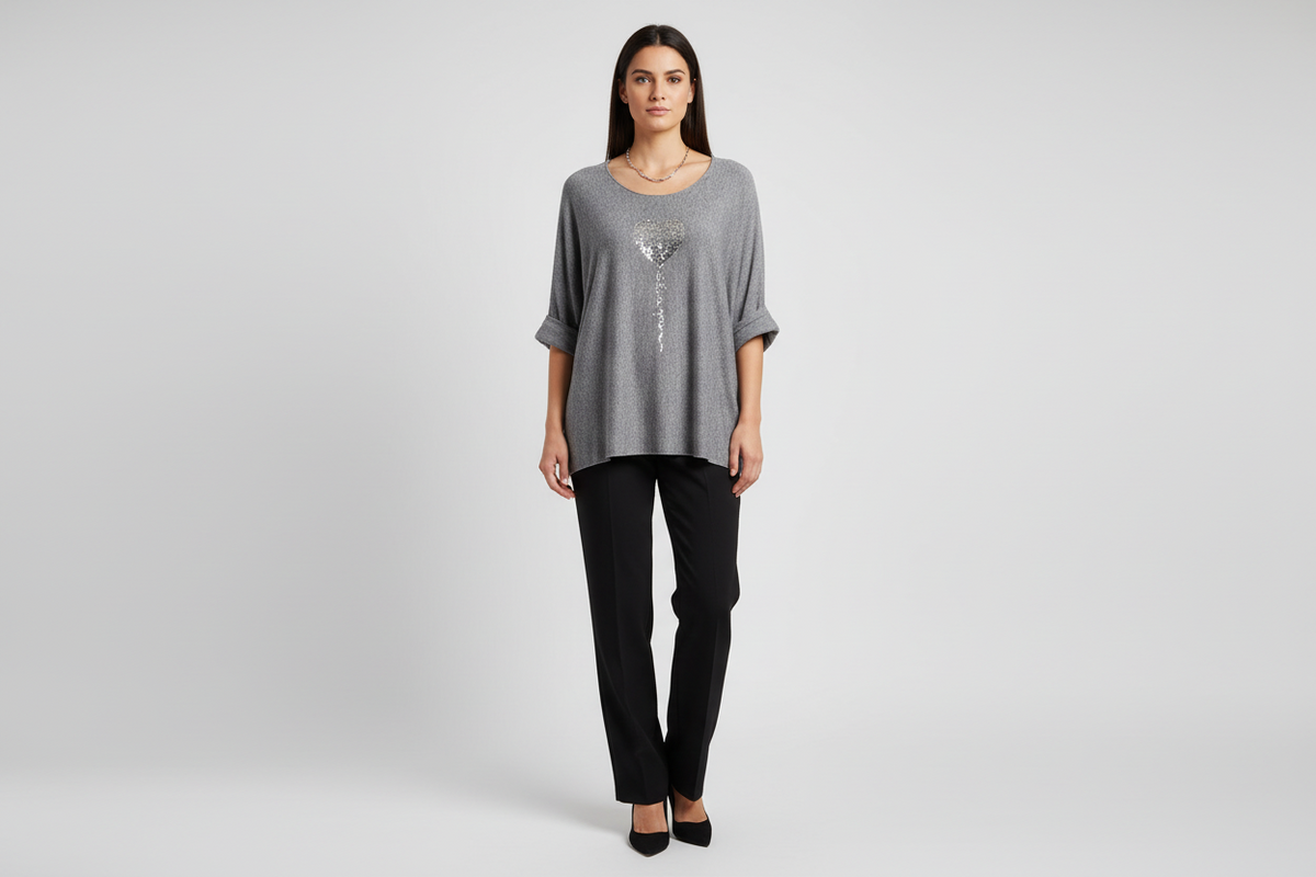Sequin Heart Balloon Jumper