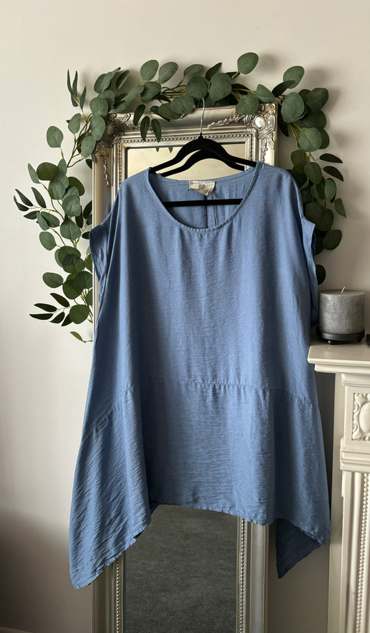 Plus Size Plain Crinkle Tunic