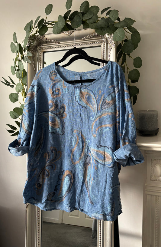 Cotton Paisley Print Tunic