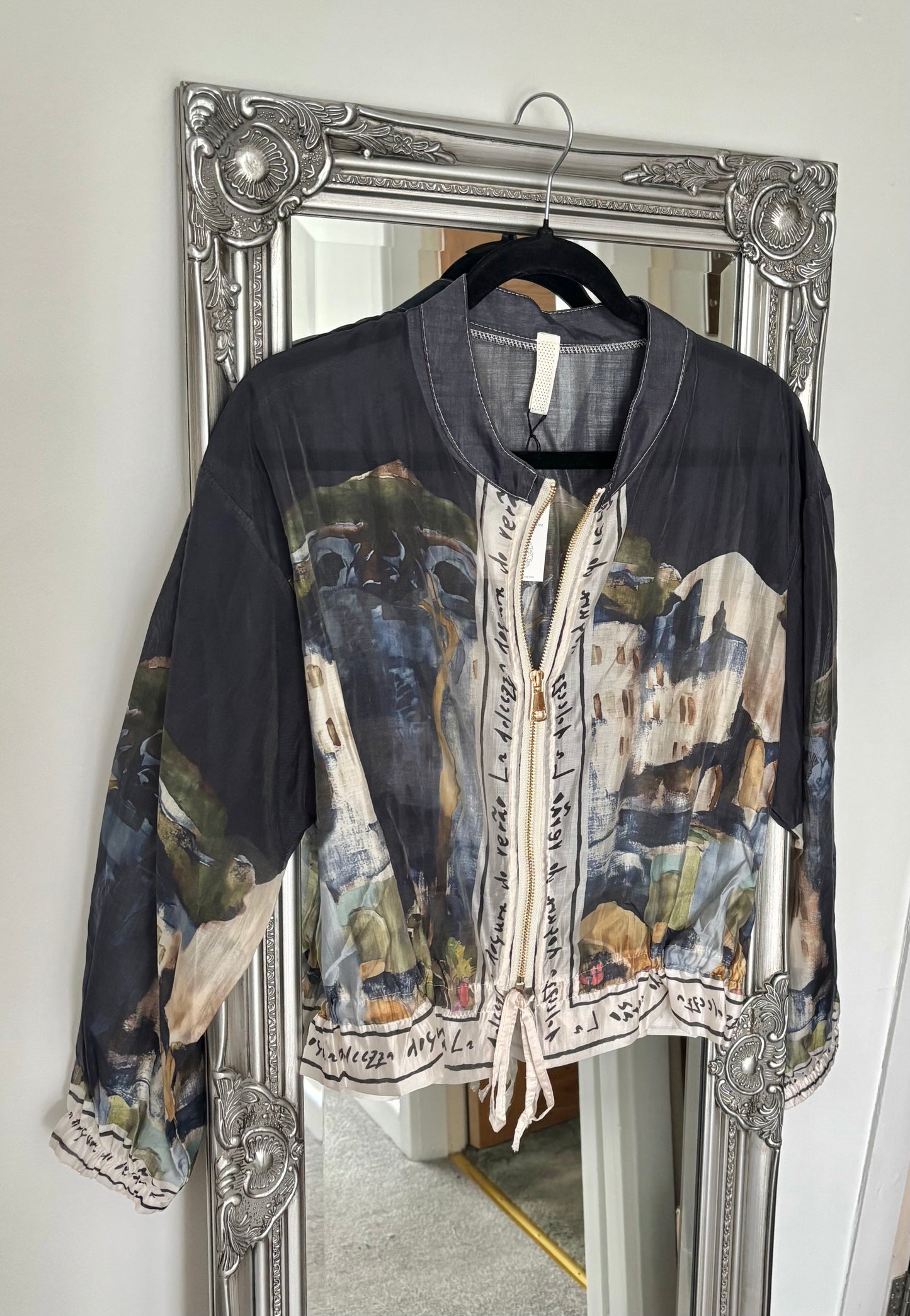 Chiffon Print Zip Jacket