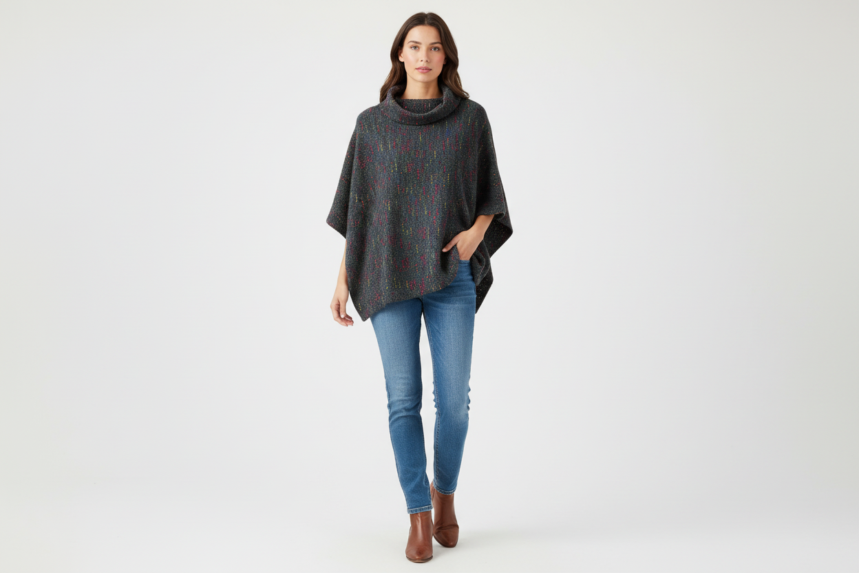 Cowl Neck Poncho Tunic