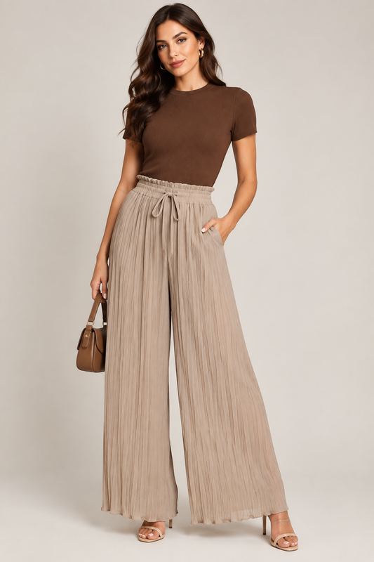 Pleated Palazzo Trousers