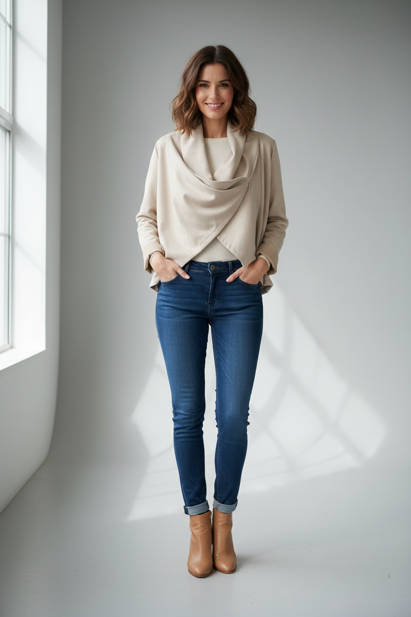 Faux Suede Zip Jacket