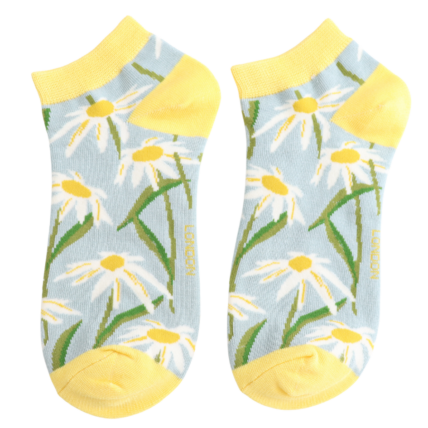 Bamboo Trainer Socks for Women - Oxeye Daisies