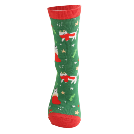 Christmas Bamboo Socks For Women - Christmas Cat