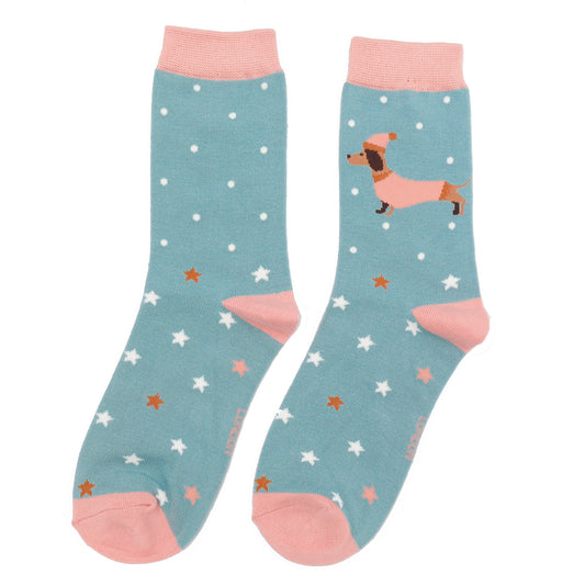 Christmas Socks For Women - Festive Sausage Dogs