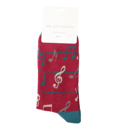 Bamboo Socks For Men - Multi Colour Music Notes