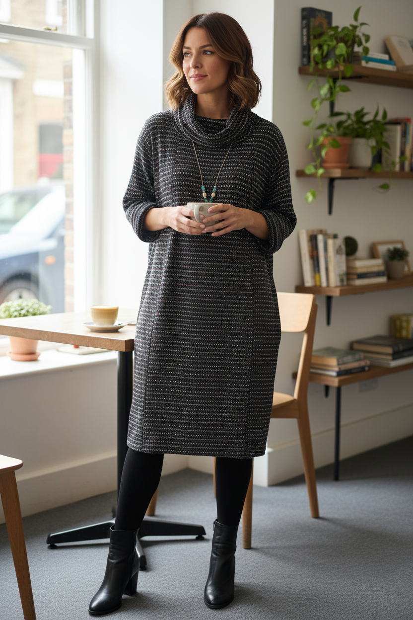 Cowl Neck Cosy Dress