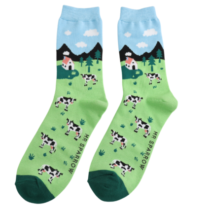 Bamboo Socks For Men - Cows In The Field